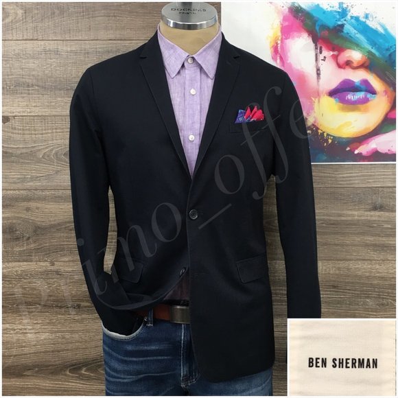 Ben Sherman Mens Blazer Sport Coat Two Button Jacket Cotton Size 38R Casual Suit - Picture 1 of 13